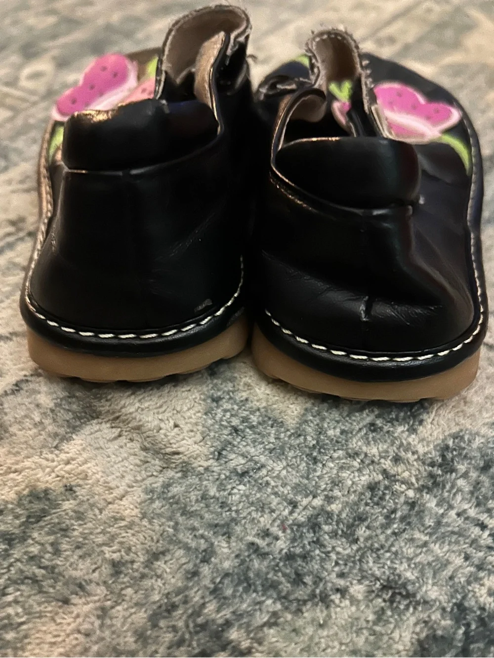 Alligator Black Mary Jane Squeak Shoes